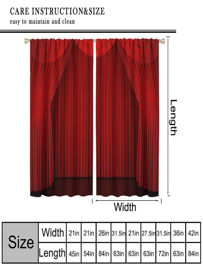 AAVEUP Movie Theater Curtains for Bedroom,Red Vintage Elegant Theater Red Curtain Showtime Window Drapes Print for Boys Girls Screening Room Living Room Bathroom 42x45in（No Blackout） - Image 2